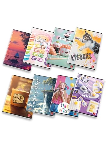 Pigna, Quaderno Assortimento Ragazze, F.To 15X20.3 Cm., Pagine 80 + Risguardo, Carta 80 G/M², Interno 4M, Quadretto 4 Mm, Copertine Assortite, 10 Pezz