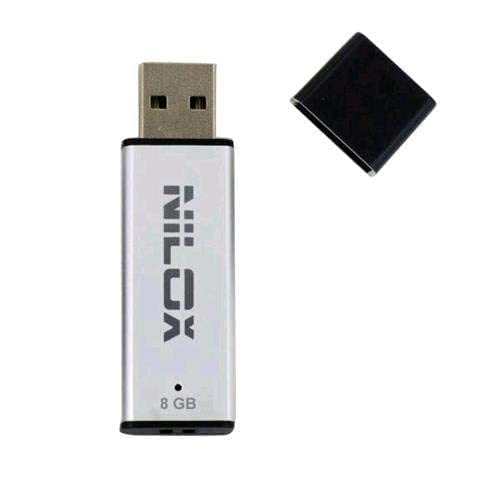 Nilox Chiavetta Pendrive Usb 2.0, Capacità 8 Gb, Velocità Di Lettura Fino A 15 Mb/S, Argento