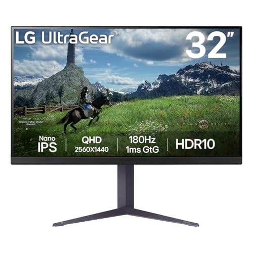 Lg 32Gs85Q-B Monitor Pc 80 Cm [31.5] 2560 X 1440 Pixel Quad Hd Nero (Nano Ips 32In 2560 X 1440 16:09 - Hdmi X2 Displayport Headphone)