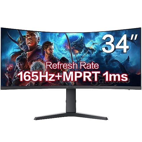 Koorui 34E6Uc Monitor Pc 86,4 Cm [34] 3440 X 1440 Pixel Wide Quad Hd Led Nero (Koorui 34E6Uc 34' Curved Screen Wqhd 3840 X 1440 165Hz Gaming Monitor)