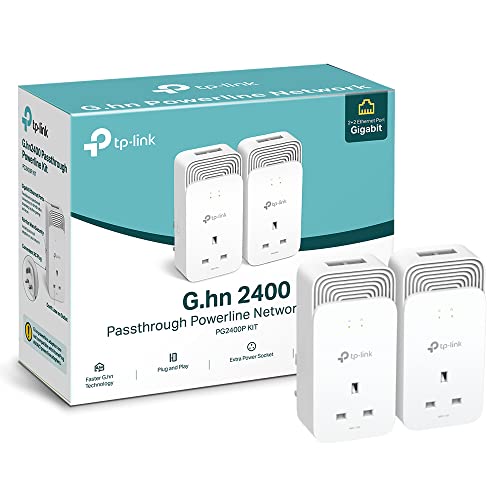 Tp-Link Pg2400P Kit V1 - Powerline Adapter Kit - Gige, G.Hn - Wall-Pluggable
