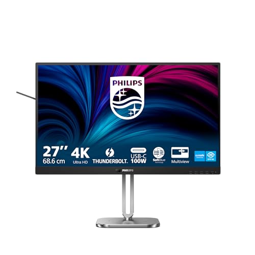 Philips 27B2U6903 - Monitor Ultra Hd Da 27 Pollici, Altezza Regolabile, Altoparlanti (3840X2160, 60 Hz, 2X Hdmi, Displayport, Thunderbolt 4, Rj45, Usb