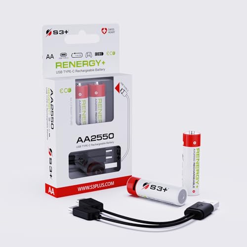 S3Plus Batterie Ricaricabili Marca Modello Renergy+ Aa 2550Mwh-2Pz