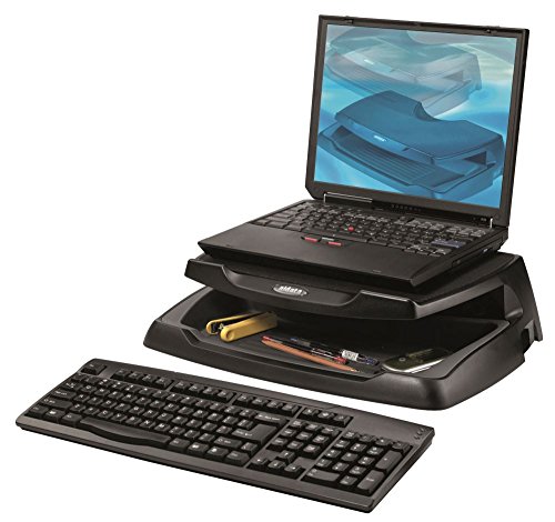 Aidata 73111 - Supporto Con Organiser Per Monitor/Po Portatile, Colore Nero
