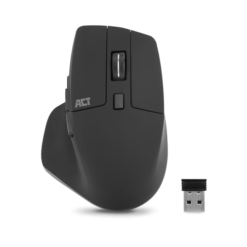 Act Mouse Senza Fili Silent Click, 2.4 Ghz Usb Dongle, Mouse Senza Fili, 2400 Dpi, 6 Tasti, Impugnatura Per Pollice, Ac5151