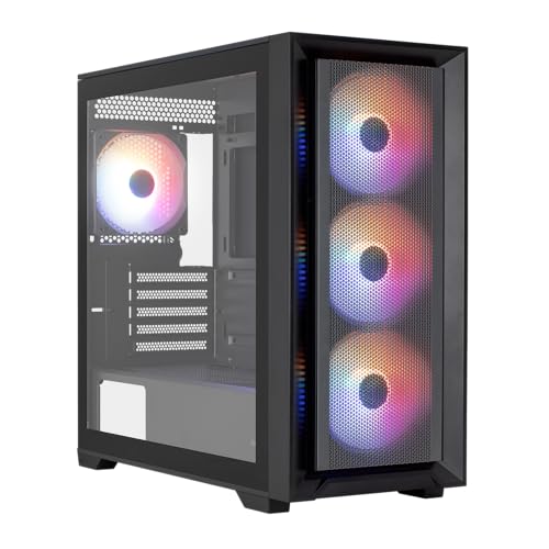Aerocool Tern Mini, Case Pc Micro Atx, 4X Ventole Frgb 120Mm, Finestra Vetro Temperato, Pannello Frontale Mesh, Supporto Raffreddamento A Liquido 360M