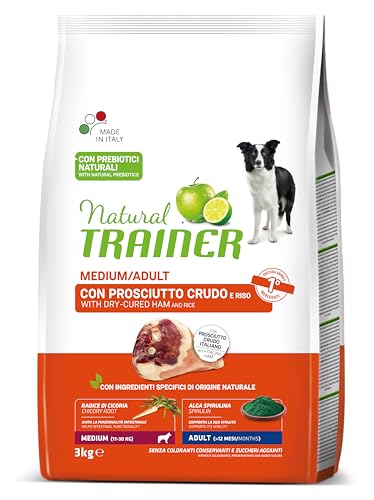 Trainer Natural Cibo Per Cani Medium Adult, Prosciutto Crudo, 3 Kg
