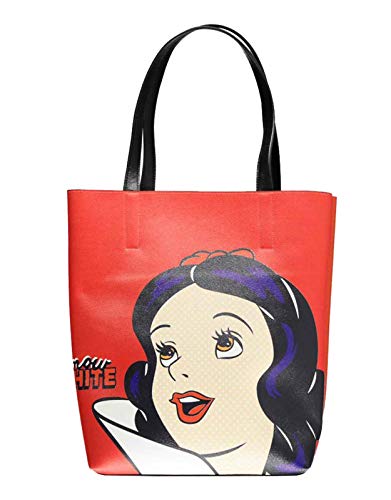 Difuzed Snow White Face Shopper Bag Placed Print, Bagagli-Borsa A Tracolla Donna, Rosso, One Size