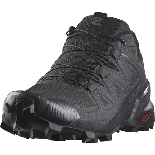 Salomon Speedcross Scarpe Da Trail Running Da Uomo, Aderenza, Stabilità, Calzata, Black/Black/Quiet Shade, 45 1/3 Eu