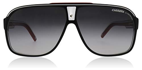 Carrera Grand Prix 2, Montature Per Occhiali Unisex Adulto, Nero Bianco Rosso, Lenti Grigio Scuro Sfumato, 64 Mm