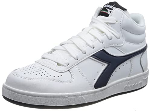 Diadora Magic Basket Demi Icona, Scarpe Da Ginnastica Unisex-Adulto, White Blue Caspian Sea, 45 Eu