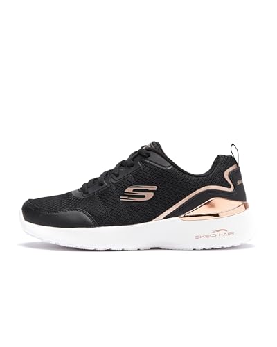 Skechers Skech-Air Dynamight The Halcyon, Scarpe Da Ginnastica Donna, Black Mesh Rose Gold Trim, 37 Eu
