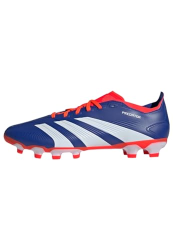 Adidas Predator League Football Boots Multiground, Scarpe Da Calcio Unisex-Adulto, Lucid Blue/Cloud White/Solar Red, 43 1/3 Eu
