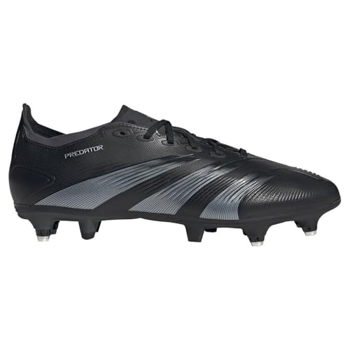 Adidas Predator League Football Boots Soft Ground, Scarpe Da Calcio Unisex-Adulto, Core Black/Carbon/Core Black, 42 Eu