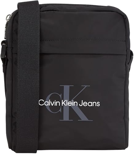 Calvin Klein Uomo Borsa A Tracolla Sport Essentials Reporter Con Zip, Nero (Na Black), Taglia Unica