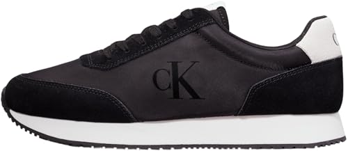 Calvin Klein Jeans Retro Runner Iconic Snk Ym0Ym01119, Scarpe Da Ginnastica Uomo, Nero Black Bright White, 42 Eu