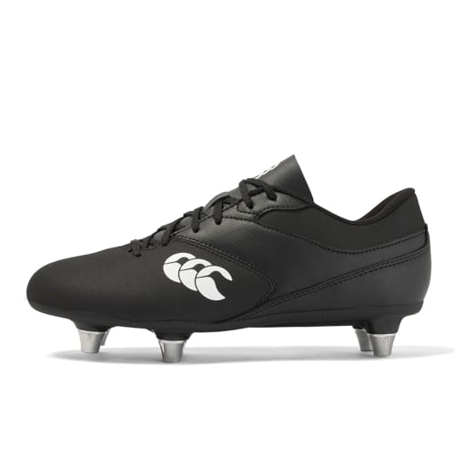 Canterbury Phoenix Raze Soft Ground Rugby Boots, Stivali, Nero E Bianco, 36 Eu