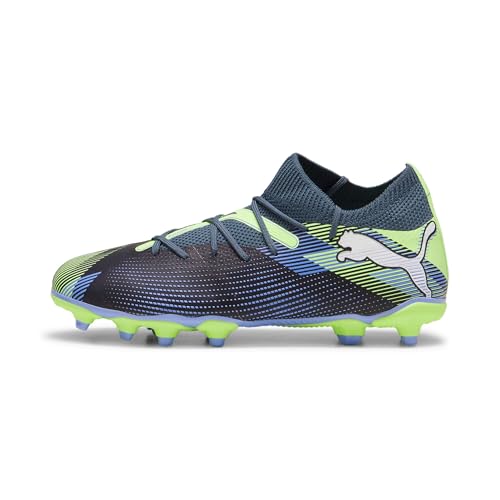Puma Future 7 Match Fg/Ag Jr, Soccer Shoe Unisex - Bambini E Ragazzi, Gray Skies Puma White Fizzy Apple, 38.5 Eu