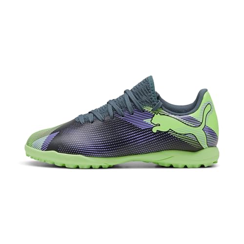 Puma Future 7 Play Tt Jr, Soccer Shoe, Gray Skies-Elektro Purple-Fizzy Apple White, 38 Eu