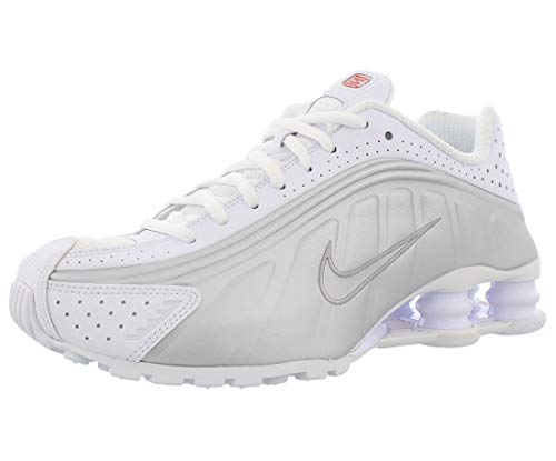 Nike Shox R4, Sneaker Donna, Multicolore (White/White/Metallic Silver/Max Orange 000), 37.5 Eu