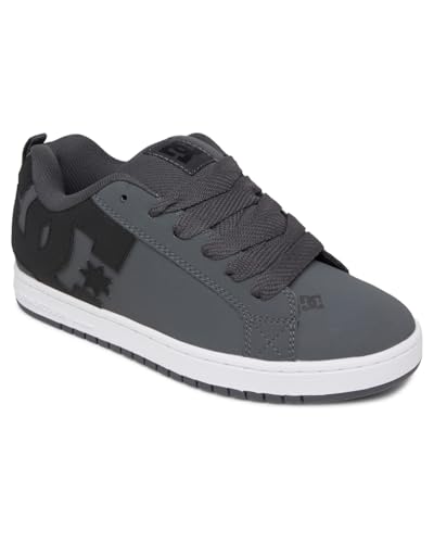 Dc Shoes Court Graffik, Scarpe Da Ginnastica Uomo, Grigio Scuro Nero E Bianco, 45 Eu