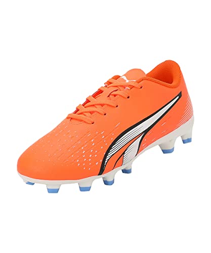 Puma Play Fg/Ag Jr, Scarpe Da Calcio Unisex-Adulto, Ultra Orange White Blue Glimmer, 37 Eu