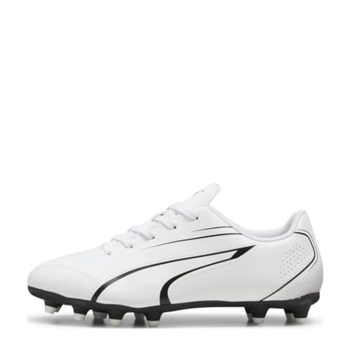 Puma Vitoria Fg/Ag Jr, Scarpe Da Calcio Unisex - Bambini E Ragazzi, Puma White Puma Black, 32 Eu