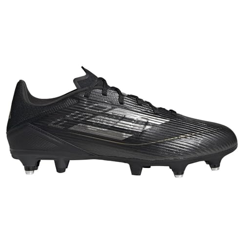 Adidas F50 League Football Boots Soft Ground, Scarpe Da Calcio Unisex-Adulto, Core Black/Iron Met/Gold Met, 40 Eu