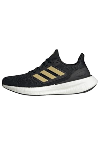 Adidas Pureboost 23 Shoes, Scarpe Da Corsa Donna, Core Black/Gold Metallic/Carbon, 40 2/3 Eu