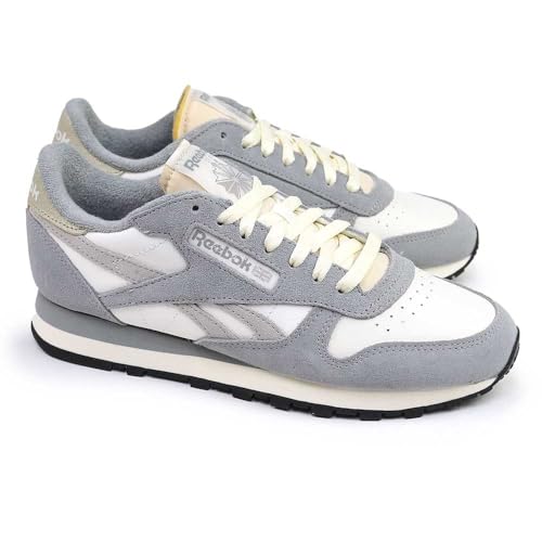 Reebok Classic Leather, Scarpe Da Ginnastica Unisex - Adulto, Chalk/Grey 3/Moonstone, 35 Eu