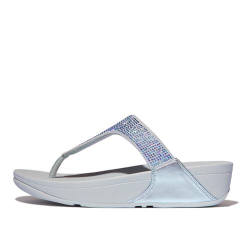Fitflop Lulu Crystal Embellished Toe-Post Sandals, Sandali Donna, Blu, 41 Eu