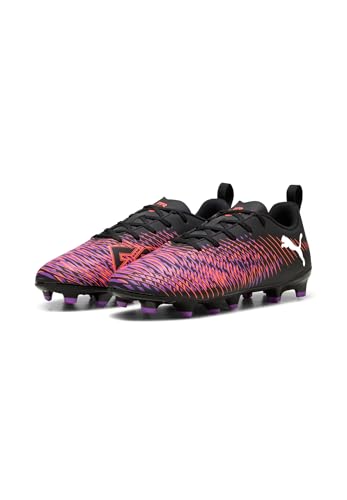 Puma Future 8 Play Fg/Ag Jr, Scarpe Da Calcio, Black White-Glowing Red, 32 Eu