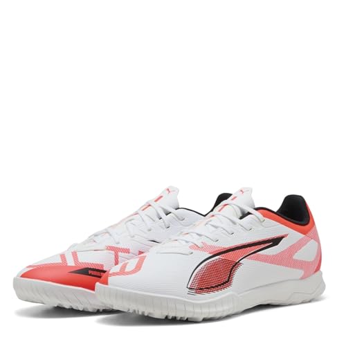 Puma Ultra 5 Play Tt, Scarpe Da Calcio Unisex-Adulto, White Black-Glowing Red, 41 Eu