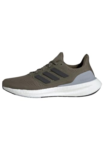Adidas Uomo Pureboost 23 Shoes, Olive Strata/Core Black/Halo Silver, 41 1/3 Eu