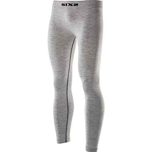 Six2 Leggings Merinos Carbon Underwear Wool Grey-S/M, Unisex Adulto