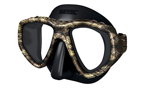 Seac One, Maschera Sub Per Immersioni Subacquee E Snorkeling Con Custodia, Predisposizione Graduata Per Miopia Unisex Adulto, Camo Nero