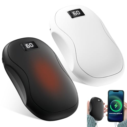 Sporgo 2 Scaldamani Elettrici: 5000 Mah Ricaricabile, Power Bank Con Display Digitale E 3 Modalità Di Riscaldamento, Riutilizzabile Usb Per Uomini E D