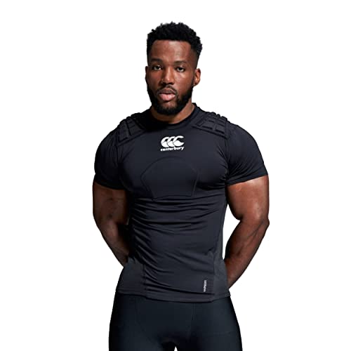 Canterbury Protection Vest, Gilet Protettivo Da Rugby Unisex, Nero/Bianco/Argento, L