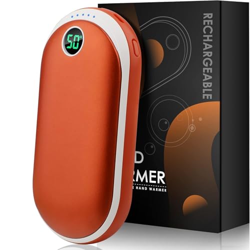 Scaldamani Ricaricabile, 10000 Mah, Scaldamani Elettrico Portatile, Power Bank Con 15 Ore Di Calore, Display Digitale, 3 Livelli Di Calore Usb, Scalda