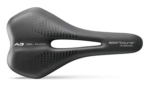 Selle Italia A3 Gel Flow - Sella Comoda Per Bicicletta Con Gel, Foro Anatomico, Resistente All'Acqua E Adatta A Tutti I Tipi Di Bici - Nero