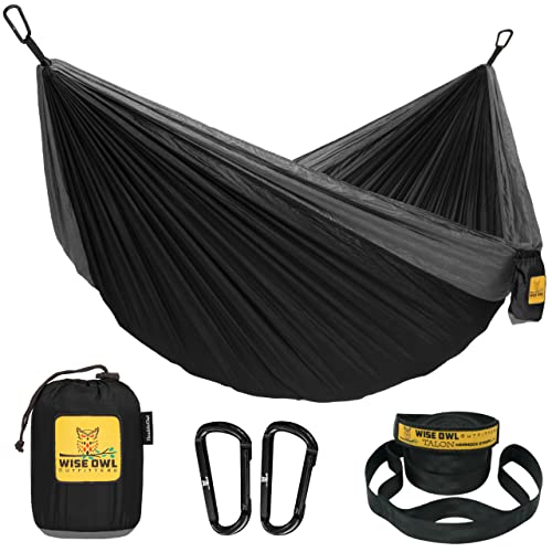 Wise Owl Outfitters - Amaca Singolo/Doppio Da Campaggio Di Alta Qualità - Per Outdoor Backpacking E Viaggi - Portatile E Leggere In Nylon Paracadute R