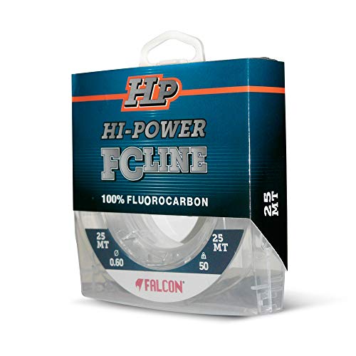 Falcon, Nylon Persicus Fc-Line, 25 Mt X 0.50 Mm Filo Da Pesca, Trasparente, 0,500 Mm
