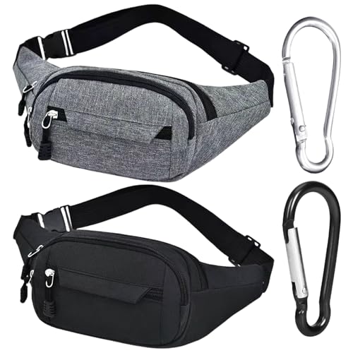 2 Tasche Sportive, 2 Moschettoni, Tasche Sui Fianchi Multi-Tasca, Tasche Regolabili Con Fibbie, Marsupio Sportivo, Adatto Per Sport E Attività All'Ape