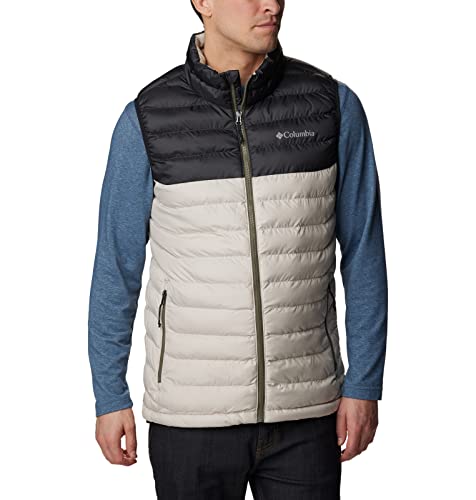 Columbia Powder Lite Vest Gilet, Dark Stone/Shark, L Uomo
