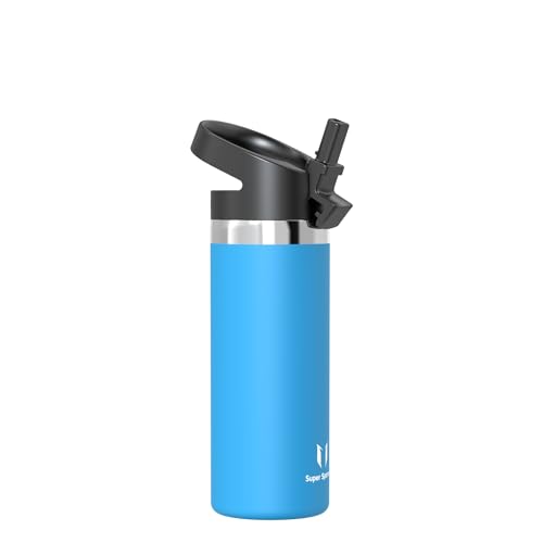 Super Sparrow Borraccia Termica Bambini Con Cannuccia, Bottiglia In Acciaio Inossidabile A Ampia Apertura, 500 Ml, Senza Bpa, A Prova Di Perdite, Per