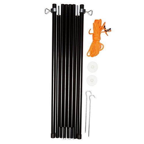 Vango - Pali Di Lunghezza Regolabile, In Acciaio, 180-220 Cm, Set Da 2 Pezzi, Colore Nero