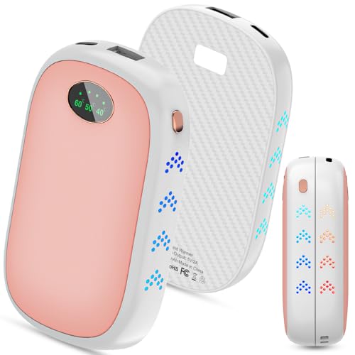 Scaldamani Ricaricabili 2 In 1, Scaldamani Elettrico Magnetico 10000Mah, Scaldamani Tascabili Con 3 Modalità Di Riscaldamento Regolabili, Scalda Mani