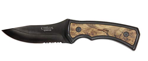 Camillus Coltellicamillus Mountaineer, Con Fodero Balistico In Nylon, Lama In Acciaio Aus-8 In Carbonitruro Di Titanio Da 10,5 Cm, Impugnatura In Radi