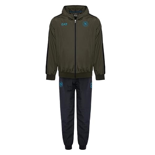 Ssc Napoli Tuta Rappresentanza, Ea7 Prodotto Ufficiale, Tuta Nylon Olive Night Adulto 2024/2025 - L