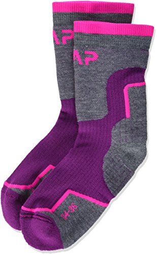 Cmp, Calza Da Trekking Per Bambini In Lana Media, Purple, 31/33